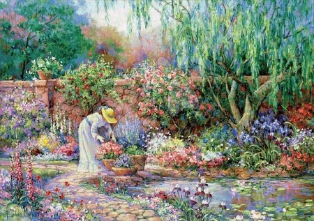 500 darabos puzzle - Puzzle Her Garden Senior XXL Educa - 1