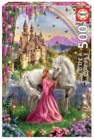 Puzzle 500 dielne - Puzzle Fairy and Unicorn Educa