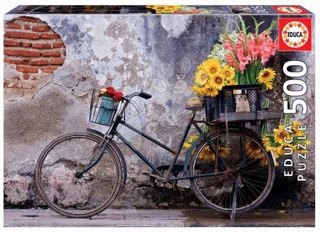 500 darabos puzzle - Puzzle Bicycle with Flowers Educa