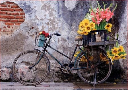 Puzzle i društvene igre - Puzzle Bicycle with Flowers Educa_1
