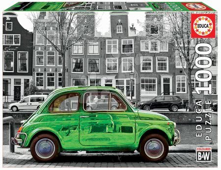 Puzzle 1000 dielne - Puzzle Black&White Car in Amsterdam Educa