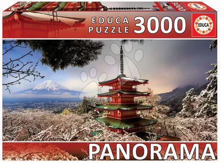 Jucării pentru toți de la 10 ani - Puzzle panorama Mount Fuji and Chureito Pagoda Educa