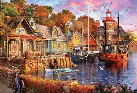 Puzzle 4000 - 8000 dielne - Puzzle The harbour evening Educa_1