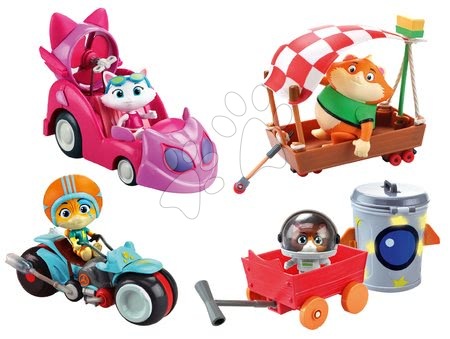 Jucării creative și didactice - Set 4 figurine ale pisicuțelor în vehicule 44 de pisici Smoby