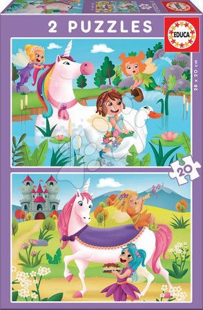 Detské puzzle do 100 dielov - Detské puzzle Jednorožec a Víla Educa