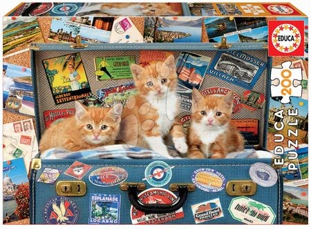 Puzzle a spoločenské hry - Puzzle Travelling kittens Educa