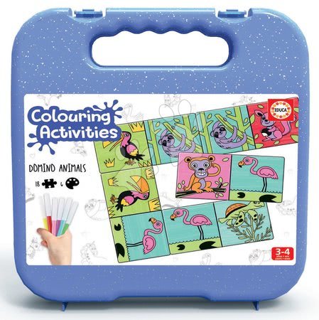 Domino a Lotto - Domino vymaľovánky Zvieratá Colouring Activities Educa