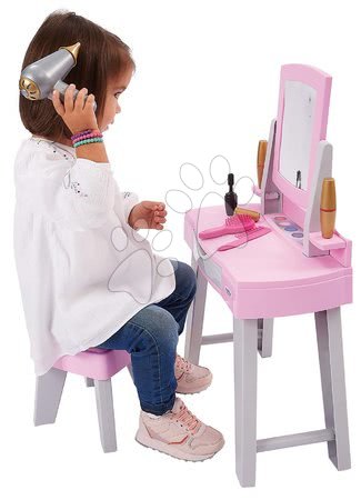 Kozmetický stolík pre deti - Kozmetický stolík so stoličkou My Very First Beauty Table Écoiffier so sušičom na vlasy a 11 doplnkov od 18 mes_1