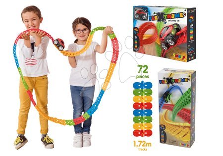 Hračky pre deti od 3 do 6 rokov - Set flexibilná autodráha FleXtrem Discovery Set Smoby so 612 cm predĺženou dráhou a autíčkom_1