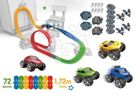 Mașinuțe și simulatoare - Set pistă de mașini flexibilă Flextrem Discovery Set Smoby