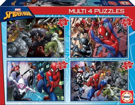 Progresivní dětské puzzle - Puzzle Multi 4 Spiderman Educa