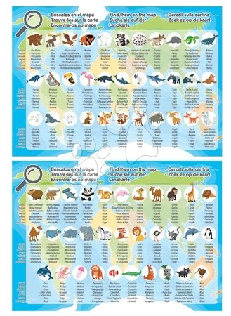 Gyerek puzzle 100-300 darabos - Puzzle Világtérkép állatokkal Educa - 2