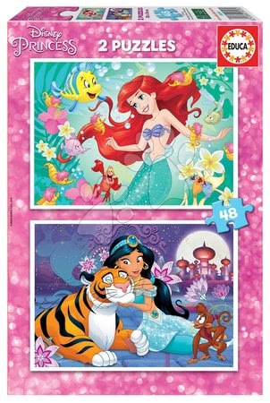 Puzzle de copii maxim 100 piese - Puzzle Ariel și Jasmin Educa