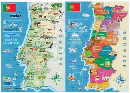 Puzzle dla dzieci od 100-300 elementów - Puzzle Distritos Mapa Portugalii Educa_1