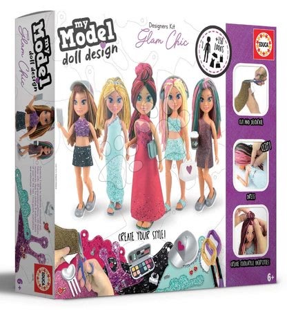 Lucru manual și creație - Joc creativ My Model Doll Design Glami Chic Educa - 4