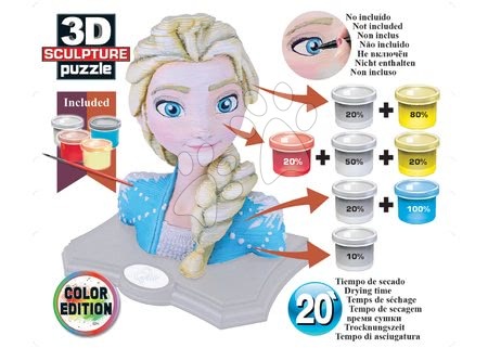 Puzzle 3D - Puzzle rzeźbiarskie 3D Sculpture - Frozen 2 Disney Color edition - 3
