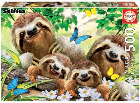 Puzzle 500 dílků - Puzzle Sloth Family Selfie Educa