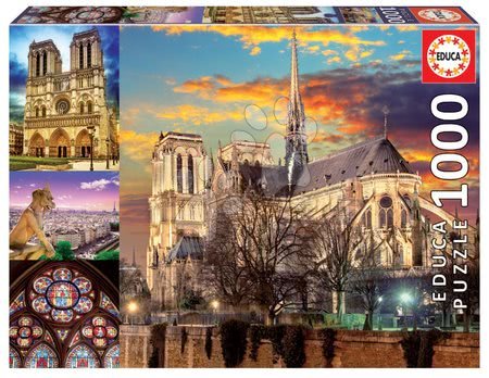 Puzzle 1000 dílků - Puzzle Notre Dame Collage Educa