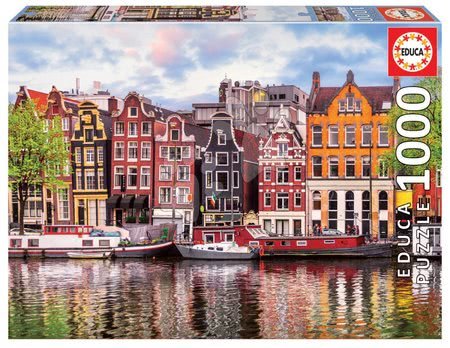 Puzzle 1000 dílků - Puzzle Dancing Houses Amsterdam Educa 1000 dílků a Fix lepidlo od 11 let