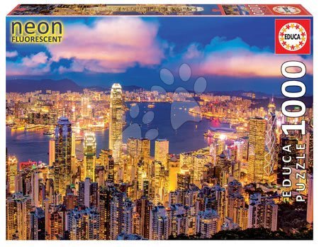 Svietiace puzzle  - Neónové puzzle Hong Kong Skyline Educa