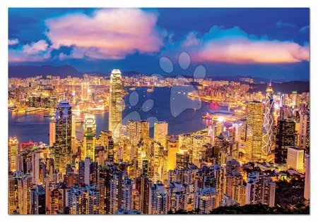 Puzzle - Neónové puzzle Hong Kong Skyline Educa 1000 dielov a Fix lepidlo od 11 rokov_1