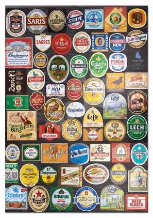Puzzle 1500 dílků - Puzzle Beer labels Collage Educa - 1