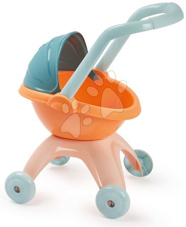 Kinderwagen für Puppe ab 18 Monaten - Tiefer Puppenwagen Baby Pram Vert Azur Écoiffier