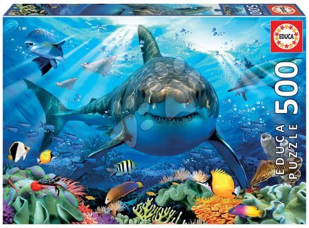 500 darabos puzzle - Puzzle Great White Shark Educa