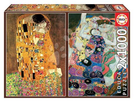 Dlouhé zimní večery - Puzzle El Beso+La Virgen Gustav Klimt Educa