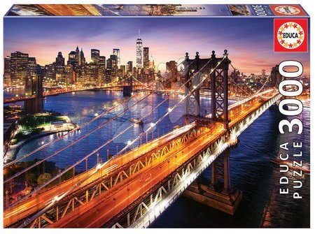 Puzzle 3000 dielne - Puzzle Manhattan at Sunset Educa