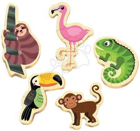 Puzzle pre najmenších - Puzzle pre najmenších Baby 5 Educa - Tropické exotické zvieratká od 24 mes_1