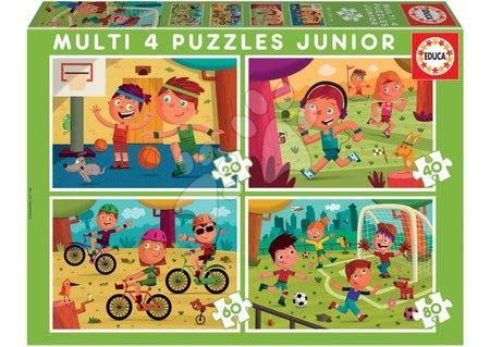 Progresivní dětské puzzle - Puzzle Multi 4 Junior Sport Educa