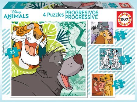 Jucării pentru copilași de la 3 la 6 ani - Puzzle Disney Classics Progressive 4în1 Educa