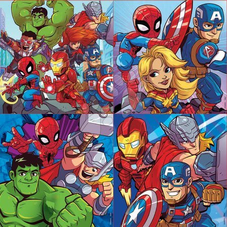 Jucării pentru copilași de la 3 la 6 ani - Puzzle Marvel Super Heroe Adventures Progressive 4în1 Educa_1