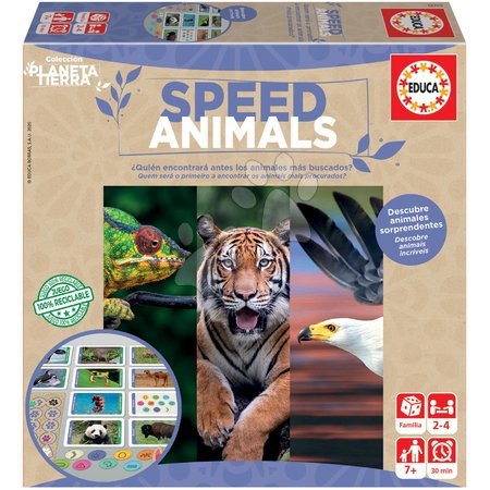 Puzzle in družabne igre - Spoločenská hra Rýche zvieratá Planeta Tierra Speed Animals Board Game Educa