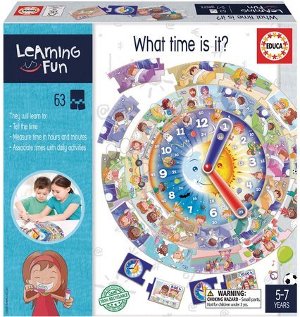 Puzzle a společenské hry - Naučná hra pro nejmenší What Time is it? Educa