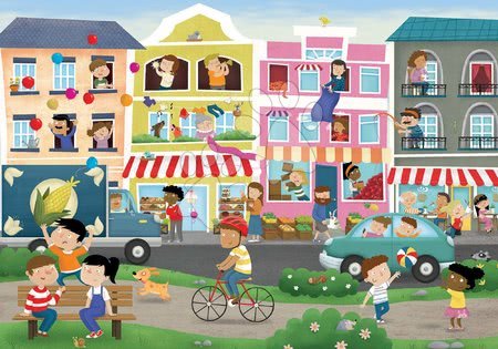 Detské puzzle do 100 dielov - Puzzle mesto Detectives Busy Town Educa hľadaj 30 predmetov 50 dielne od 4 rokov_1