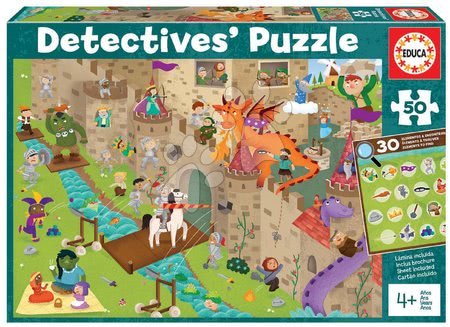 Puzzle pentru copii - Puzzle castelul cavalerului Detectives Castle Educa