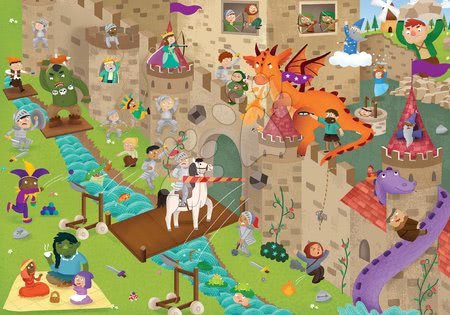 Dječje puzzle do 100 dijelova - Puzzle viteški dvorac Detectives Castle Educa pronađi 30 predmeta 50 dijelova od 4 godine_1