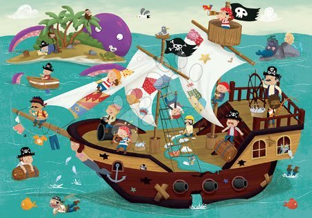 Puzzle za otroke - Puzzle gusarska ladja Detectives Pirates Boat Educa_1