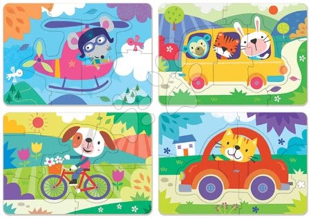 Progresivne dječje puzzle - Puzzle za najmlađe My Vehicles Progressive Educa autići sa životinjama 5-6-7-8 dijelova od 24 mjes_1