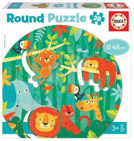 Puzzle i gry towarzyskie - Puzzle dla najmłodszych okrągłe The Jungle Round Educa