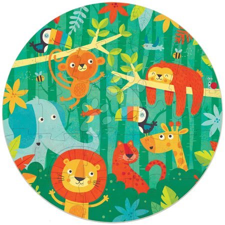 Detské puzzle do 100 dielov - Puzzle pre najmenších okrúhle The Jungle Round Educa zvieratká v džungli 28 dielov 48 cm priemer_1