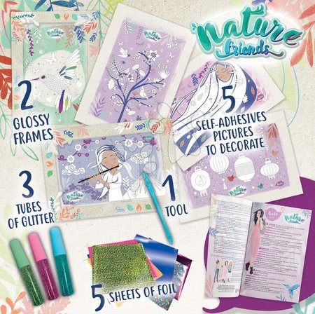 Prace ręczne i tworzenie - Kreatywne tworzenie Nature Friends Glitter&Foil Art Educa - 2