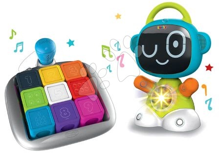 Razvoj čutov in motorike - Komplet interaktivni robot Robot TIC Smart Smoby s 3 poučnimi igrami