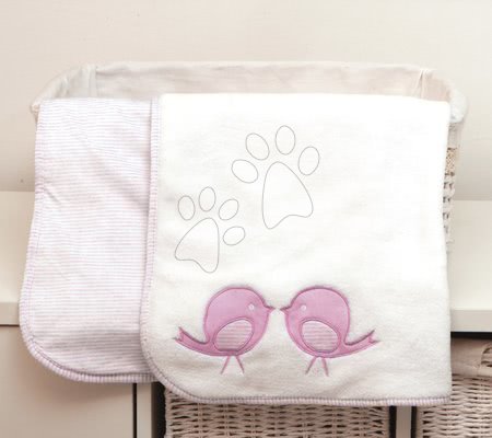 Detské deky - Obojstranná deka pre najmenších Classic toTs-smarTrike vtáčiky 100% jersey bavlna ružová