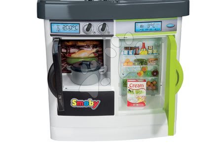 Neaktívna Staré položky - SMOBY 24216 Kuchynka Bon Appétit Verte s reliéfom zelená + 17 doplnkov,vyska prac.pultu 49 cm, 96 cm vysoká, 50*34*96 cm - 6