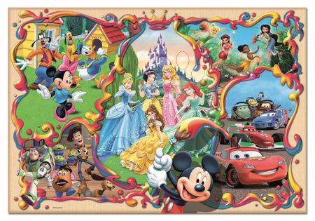 1000 darabos puzzle - Puzzle Disney Family Worlds Educa - 1