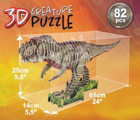 Puzzle - Puzzle dinoszaurusz Tyrannosaurus Rex 3D Creature Educa hossza 61 cm 82 darabos 6 évtől_1