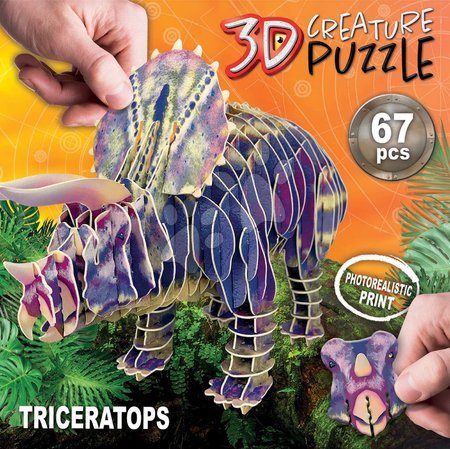 Puzzle și jocuri de societate - Puzzle dinosaurus Triceratops 3D Creature Educa _1